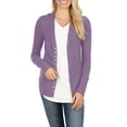 thumbnail image 1 of Womens V Neck Snap Button Long Sleeve Knit Cardigan, 1 of 5