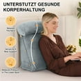 thumbnail image 4 of SHANNA Wedge Headboard Pillow with Adjustable Neck Support,  Triangular Bedrest Lumbar Neck Back Support Pillows for Reading, Gaming, and TV Watching, Grey, 4 of 9