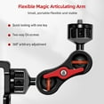 thumbnail image 2 of Flexible Magic Articulating Arm with Dual Ballhead Camera Monitor Mount Bracket Aluminum Alloy Dual 1/4 Inch Screws 360° Rotatable for Field Monitor LED Light Camera Cage, 2 of 8