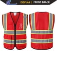 thumbnail image 4 of Chaleco de seguridad Ekksafety EK175 de malla reflectante roja con 5 bolsillos, 4 of 7