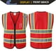 thumbnail image 4 of Chaleco de seguridad Ekksafety EK175 de malla reflectante roja con 5 bolsillos, 4 of 7