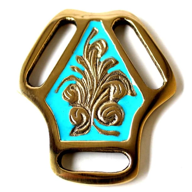 Horse Tack Brass Bridle Breast Collar Martingale Center Plate Ring