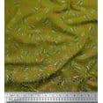 thumbnail image 3 of Soimoi Poly Georgette Fabric Leaves & Red Berries Panel Fabric Prints by Yard 52 Inch Wide, 3 of 3
