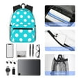 thumbnail image 5 of Lafuoo Aqua And White Polka Dot Pattern Casual Backpack, Large Capacity Adjustable Shoulder Strap Computer Backpack, Unisex, Suitable for Campus, Business,Travel-One Size, 5 of 6