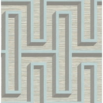 Advantage Henley Light Blue Geometric Grasscloth Wallpaper