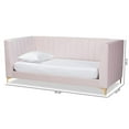thumbnail image 7 of Bowery Hill Modern Velvet Upholstered and Gold Finished Twin Size Daybed in Pink, 7 of 7
