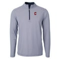 thumbnail image 2 of Men's Cutter & Buck Navy/White Cleveland Guardians Virtue Eco Pique Micro Stripe Big & Tall Recycled Quarter-Zip, 2 of 3