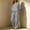 Gray women's 2 piece sets summer a1, variant on Women's 2 Piece Sets Summer Wide Leg Pants V Neck Short Sleeve Tops Casual Lounge Matching Sets Solid Boho Vacation Travel Outfits Loose Tracksuit, Gray S