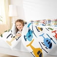 thumbnail image 4 of Homewish Cartoon Plane 3 Pieces Queen Comforter Set for Kids Children Teens,Kawaii Aircraft Ultra Soft Bedding Sets,Transportation Theme Bedding Comforter Set Breathable,Ultra Soft Home Decor, 4 of 8