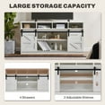 thumbnail image 5 of FunniHomi TV Stand Sliding Barn Door Modern&Farmhouse Wood Entertainment Center Storage Cabinet Table Living Room with Adjustable Shelves for TVs Up to 65", 5 of 6