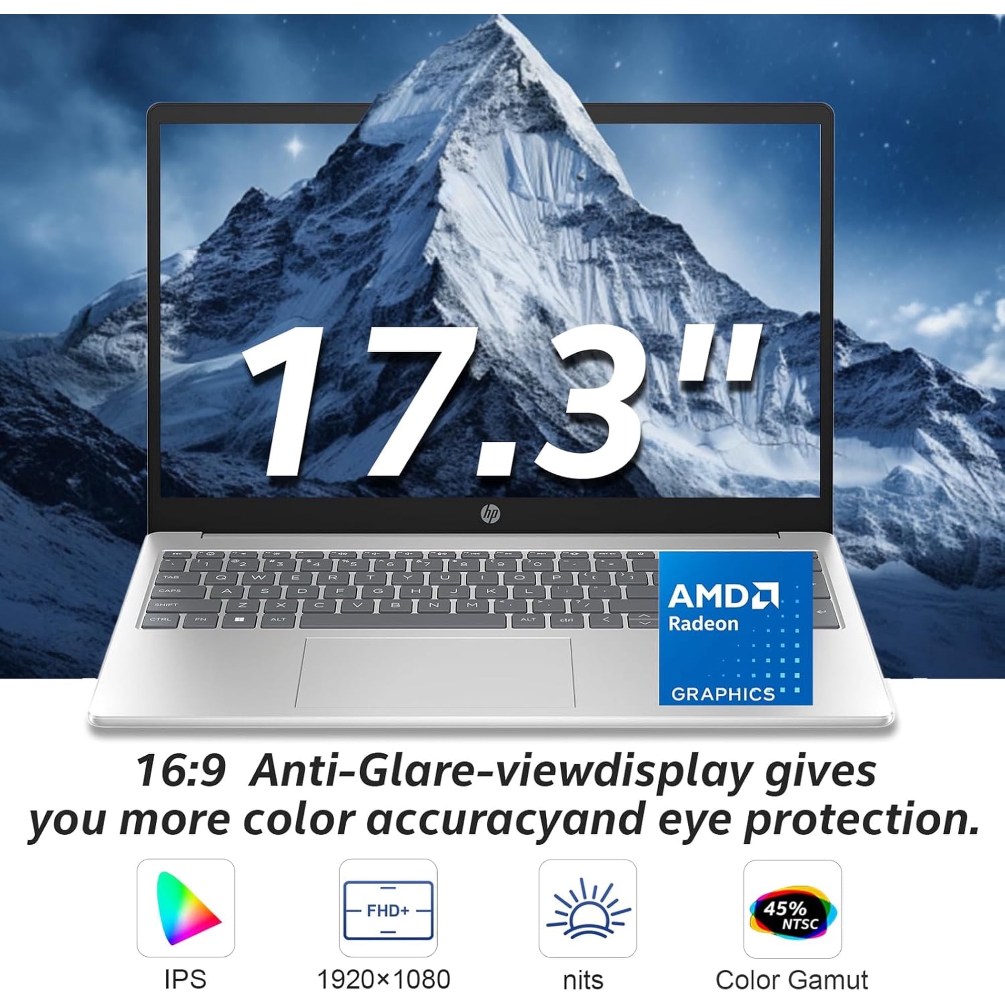HP 17 Flagship laptops, AMD Ryzen 5 7430U(Up to 4.3GHz), 17 inch 250 Nits FHD IPS Display, 12 GB RAM, 512 GB SSD, Wi-Fi 6, Copilot-AI, Long Battery Life, Windows11 Pro