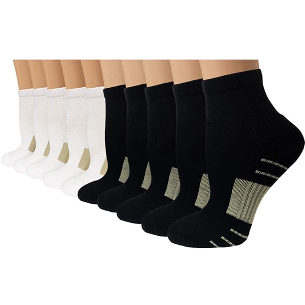 Calcetines de compresión de cobre para circulación de hombres y mujeres: calcetines de fascitis plantar para atletismo, correr, ciclismo Adepaton WMPH-835-6