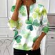 thumbnail image 1 of TaTaai Women St. Patrick's Day Print Casual Loose Round Neck Sweatshirt Long Sleeve Pullover Top Soft Comfortable for Daily Home Office Streetwear Gift, 1 of 5