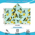 thumbnail image 2 of Yellow Lemon Fruit Flowers LightBlue Pattern Hooded Bath Towel，50"x30" for Ages 3 To 12 Kids, Quick Dry Lightweight Soft Microfiber Hood Beach Towel Cover Up for Kids, 2 of 7