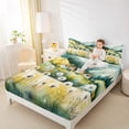 thumbnail image 4 of Manfei Watercolor Dandelion Queen Sheet Sets for Kids, Rustic Farmhouse Cabin Flat Sheet, Countryside Queen Fitted Sheet, Super Cozy Room Decor, 4-Piece, 4 of 7
