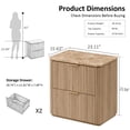 thumbnail image 2 of Hvoonc 24" Tall Fluted 2 Drawer Bedside Table Set of 2, Oak Nightstand with Faux Marble Top Gold Handles for Bedroom Storage, 2 of 6