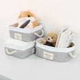 thumbnail image 6 of PiccoCasa Storage Bin Basket with Handle Linen Fabric Organizer Towel Storage Gray Rectangle, 6 of 7