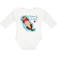 thumbnail image 3 of Inktastic Otter-ly in Love-otter with Heart Boys or Girls Long Sleeve Baby Bodysuit, 3 of 5