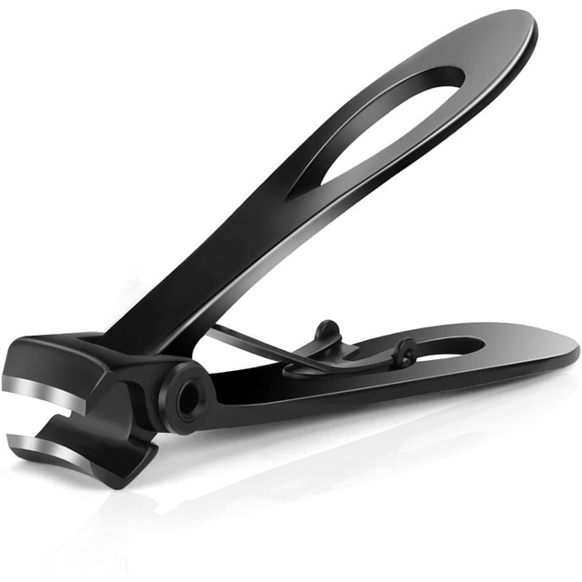 Apuakthei - Cortaúñas de acero inoxidable para manos y pies, cortadores gruesos, cortador de uñas con abertura de mandíbula ultra ancha para hombres y mujeres, color negro