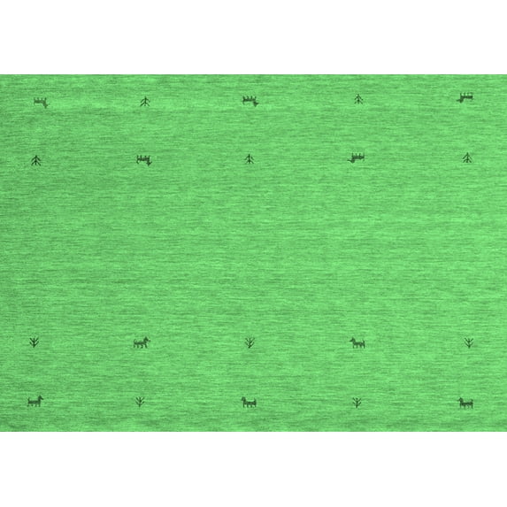 Ahgly Company Indoor Rectangle Abstract Emerald Green Contemporary Area Rugs, 8' x 12'