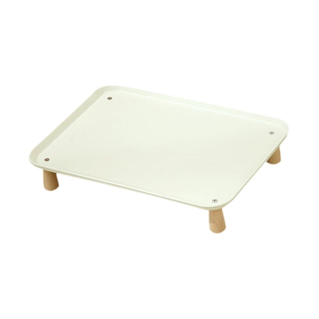 Soporte elevado para comedero de mascotas, bandeja para cuencos de gatos y perros, impermeable, fácil de limpiar, cómodo para perros. Crema 37x265x8cm