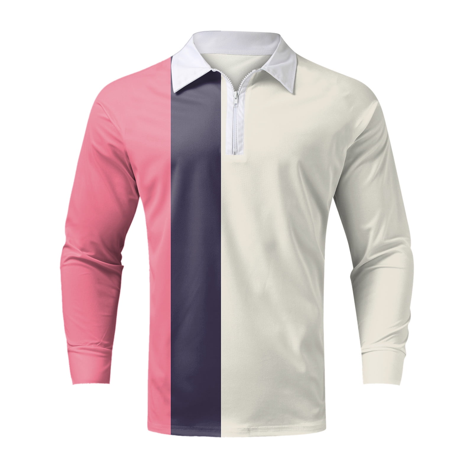 Long Sleeve Polo Shirts for Men Gradient Graphic T-Shirts