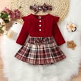 thumbnail image 2 of LAPAKIDS Newborn Baby Girl Tops Romper Jumpsuit Plaid Skirt Clothes Set Outfits 3-6 Months, 2 of 6