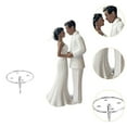 thumbnail image 6 of balikha Bride Groom Figurine Couple Sculpture Wedding Cake Topper for Bridal Showers White Suit, 6 of 9