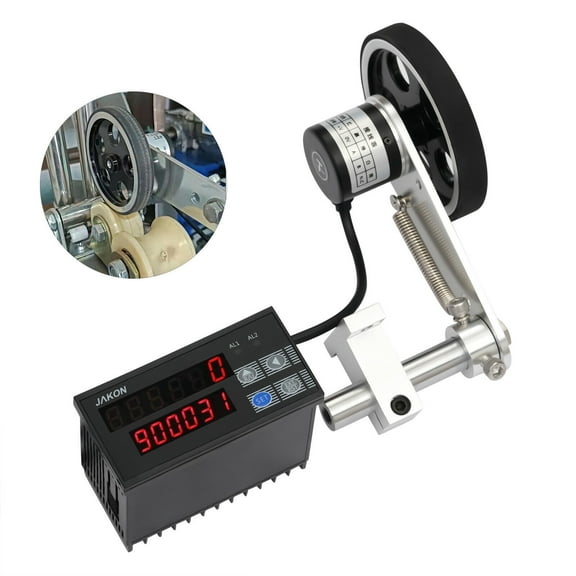 Digital Length Meter Counter Mechanical Length Counter Single Measure Wheel Unit in Feet Meter with Control Function 0-999999