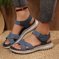 thumbnail image 2 of Dakaela Women's Walking Sport Sandals Lightweight Open Toe Strappy Hiking Camping Summer Shoes with Adjustable Straps and Arch Support Blue 8.5, 2 of 5