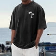 thumbnail image 3 of Oversized Tshirts for Men Summer Short Sleeve Crewneck Drop Shoulder Vintage Washed Distressed T-Shirts Beach Shirt, 3 of 5