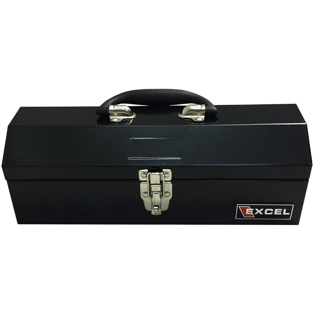 Excel 19.1 in. W x 6.1 in. D x 6.5 in. H Portable Steel Tool Box, Black