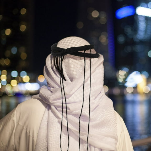 Hytrove 1Pack Black PU Muslim Headband For Men Headscarves And Arab Accessories Men