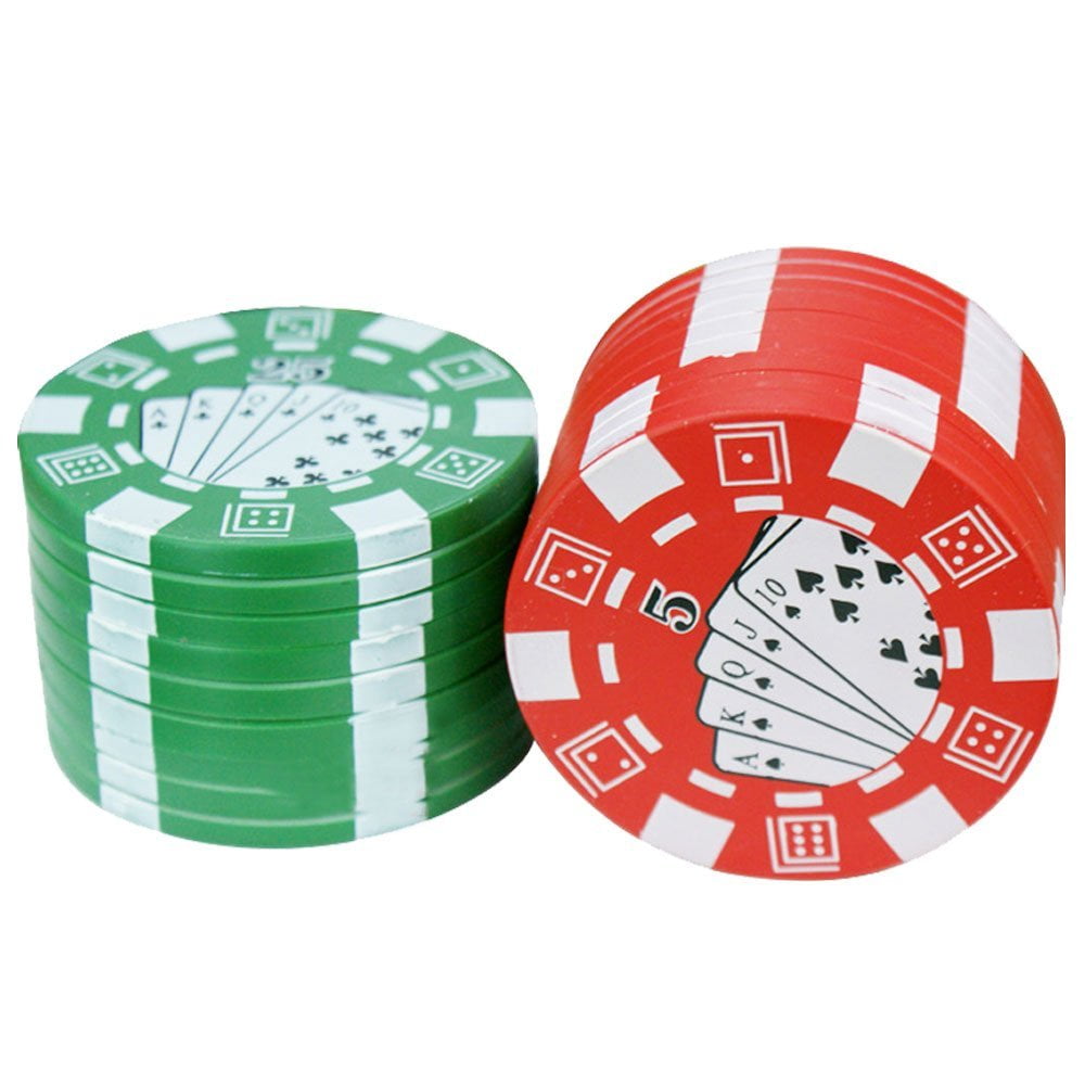 1X Poker Pattern 3Layers Metal Hand Muller Herbal Herb Grinder Radonm Super T7A9 