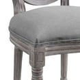 thumbnail image 6 of Industrial Country Cottage Farm Beach House Dining Kitchen Room Side Chair, Set of Two, Fabric Wood, Light Grey Gray, 6 of 6