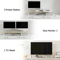 thumbnail image 7 of Fenge 42.5 in Dual Monitor Riser with Drawer, 2 Tier Wood and Acrylic Desk Organizer, 7 of 7