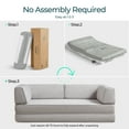 thumbnail image 4 of Linsy Home Oversized Corduroy Futon Sofa Bed Couch, Convertible Boneless Cloud Couch Bed, King Size Sleeper Sofa Bed With Fixed-Shape Frame, No Assembly Required, Grey, 4 of 11
