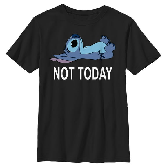 Boy's Lilo & Stitch Not Today Graphic Tee Black X Large