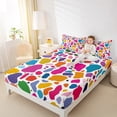thumbnail image 4 of Manfei Colorful Graffiti Full Size Sheets,Modern Geometric Pattern Bed Sheets,Watercolor Print Sheet Sets For Girls Kids,Microfiber Bedroom Decor,4-Piece, 4 of 7