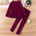 thumbnail image 4 of NOLDARES Toddler Baby Girl Clothes Long Sleeve Pullover Tops + Pants Set Floral Print Sweatsuit Fall Winter Outfits(Wine,9-10 Y), 4 of 4