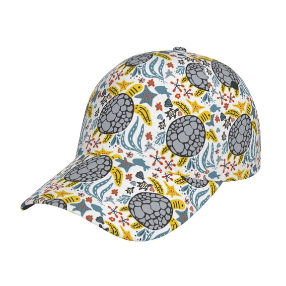 Rateoe Sea Turtle Pattern Baseball Cap Outdoor Cap Mountain Dad Hat - Unstructured Soft Cotton Cap-Adjustable UV Protection Cap