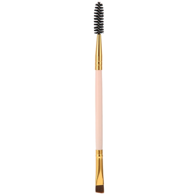 Cepillo de doble punta para cejas y pestañas, cepillo angular para cejas, cepillo cosmético para maquillaje de cejas, rosa