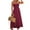 Red Wine, variant on Sherrylily Women Sleeveless Strapless Wide Leg Jumpsuits Summer Casual Loose Smocked Chiffon Jumpsuit Rompers with Pockets