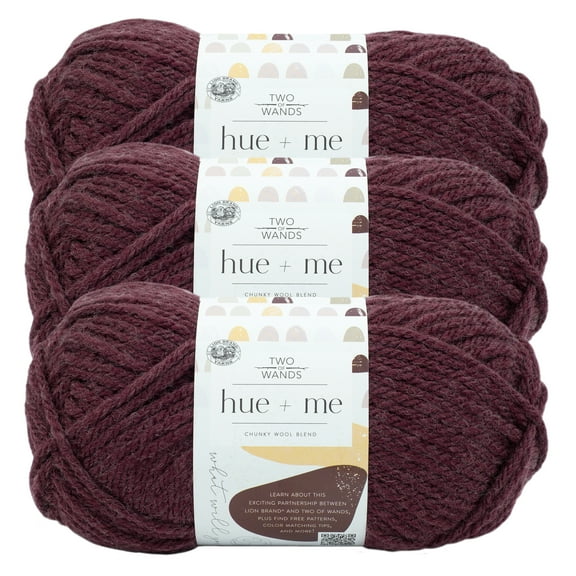 Lion Brand Yarn Hue   Me Crush Bulky Acrylic, Wool Red Yarn 3 Pack
