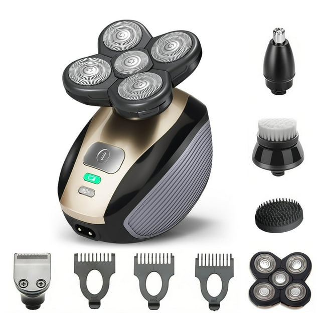 Maquinilla de afeitar eléctrica Hugdew Skull Bald Head 5 en 1 para hombre
