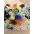 thumbnail image 3 of Charmed Handmade 1" 5 Petals Organza Flower with rhinestone in the middle 100 counts, 3 of 5