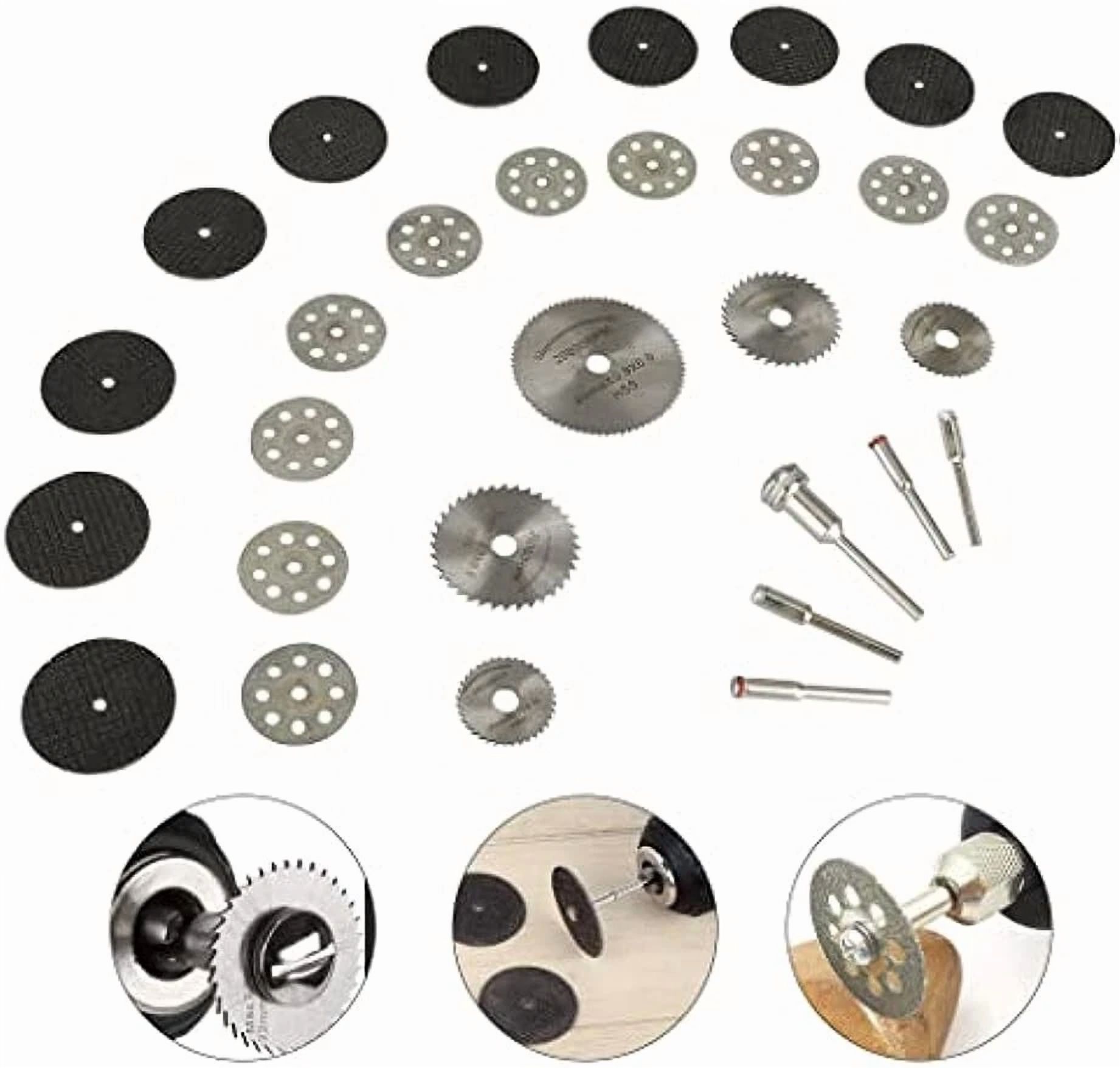 ZYLER- 30Pcs Cutting Wheel Set Drill For Dremel Rotary Tool Accessories W/ 1/8" Mandrel
