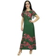 thumbnail image 3 of Bimba Women's Floral Print Georgette Dress Sleeve Green Summer Wear-26, 3 of 6