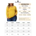 thumbnail image 6 of Agnes Orinda Women's Plus Size Tops Tshirts Cross V Neck Casual Long Sleeves Blouse Top 4X Yellow, 6 of 6