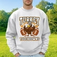 thumbnail image 2 of Mens Pullover Tops Solid Color Crew Neckleter Turkey Pattern Printed Mens Casual Clothing,White,M, 2 of 4